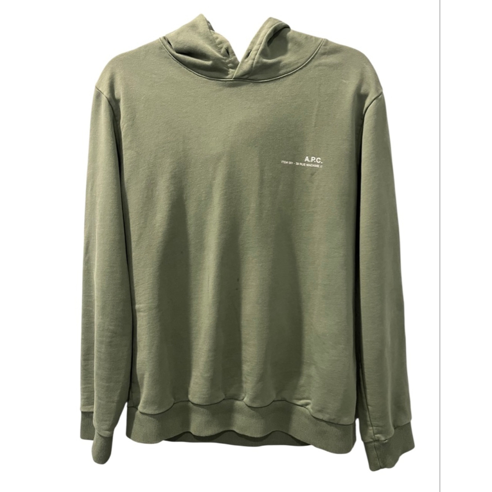 A.P.C. Rue Madame Paris SS21 Collection Green Pullover Hoodie Size Med Portugal
